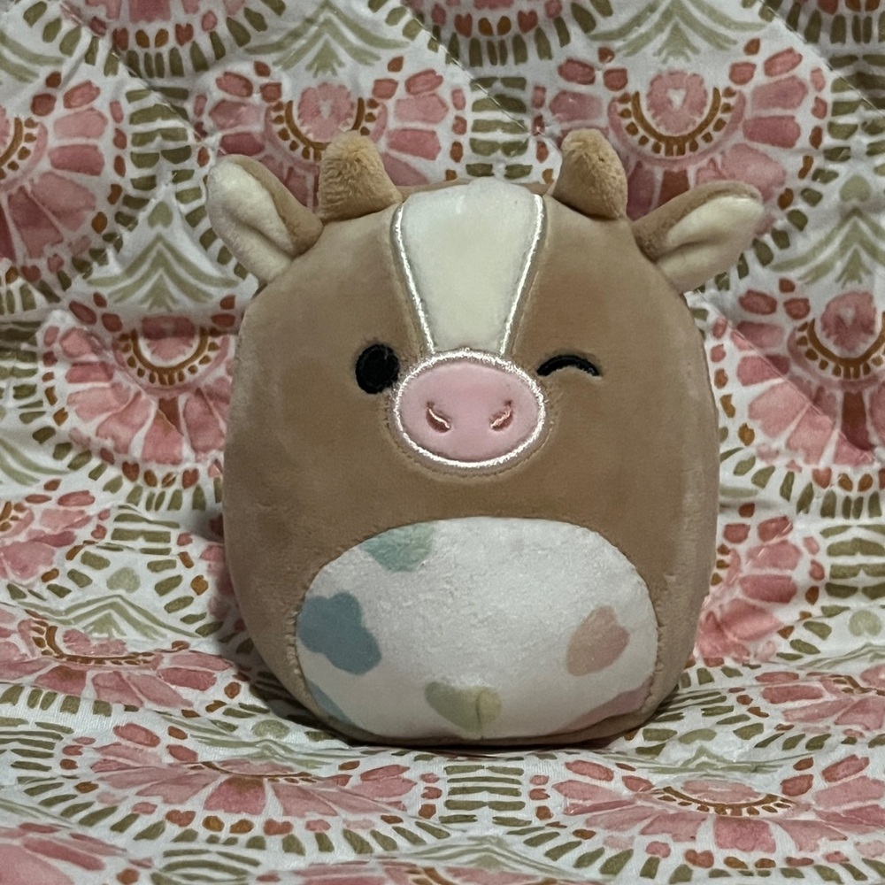 Griella Squishmallow - 4” Brown Multicolour Cow Squishmallow Plush